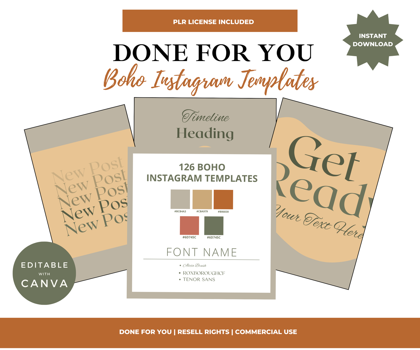 PLR Boho Instagram Canva Template