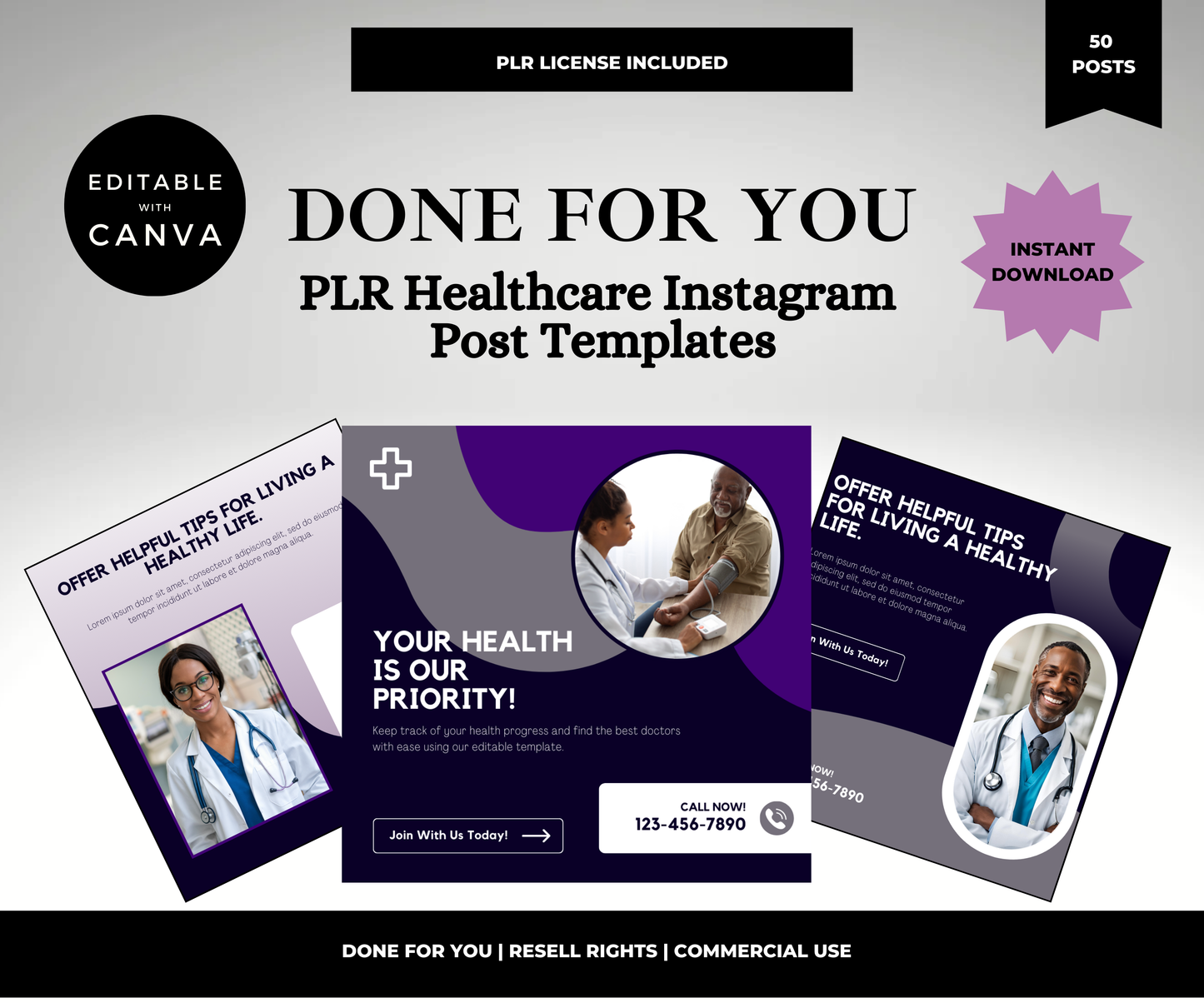 PLR Healthcare Instagram Post Template