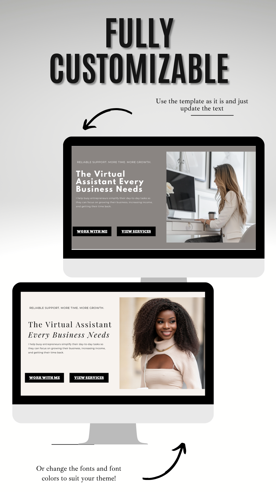 PLR Virtual Assistant Canva Website Template